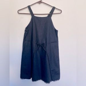 Zara Girls | Navy Blue Striped & Laced Overall Dress